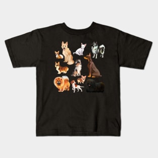 Dog pattern 11 dogs Kids T-Shirt